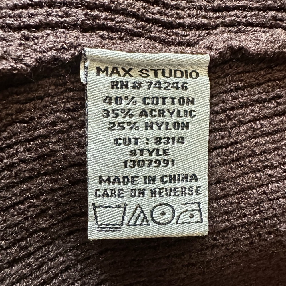 Max Studio rich brown textured knit wrap - Picture 6 of 12